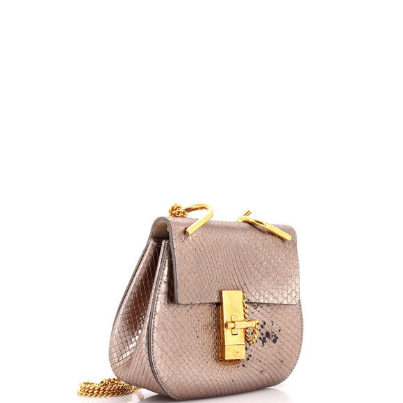 Chloe Mini Drew Crossbody Bag Python - Picture 2 of 8